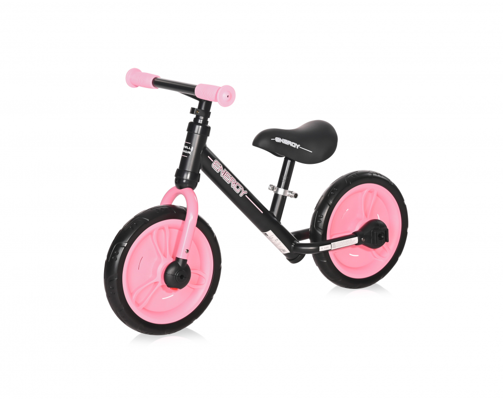 Bicicleta de tranzitie 2 in 1 Energy cu pedale si roti auxiliare Black Pink - 2