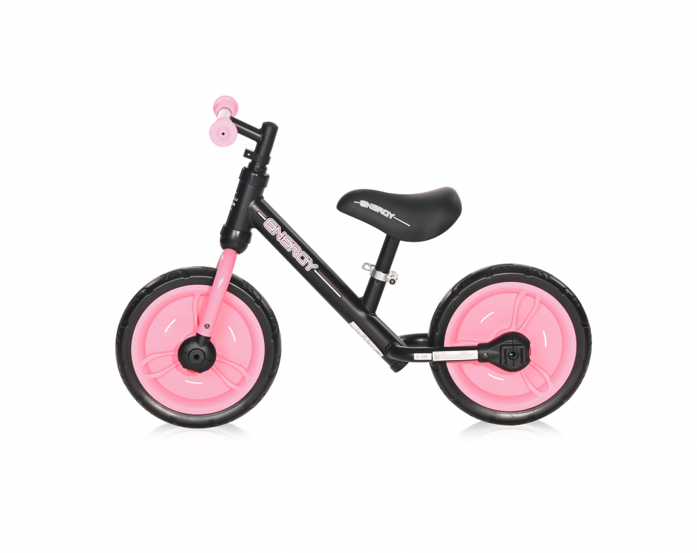 Bicicleta de tranzitie 2 in 1 Energy cu pedale si roti auxiliare Black Pink - 3
