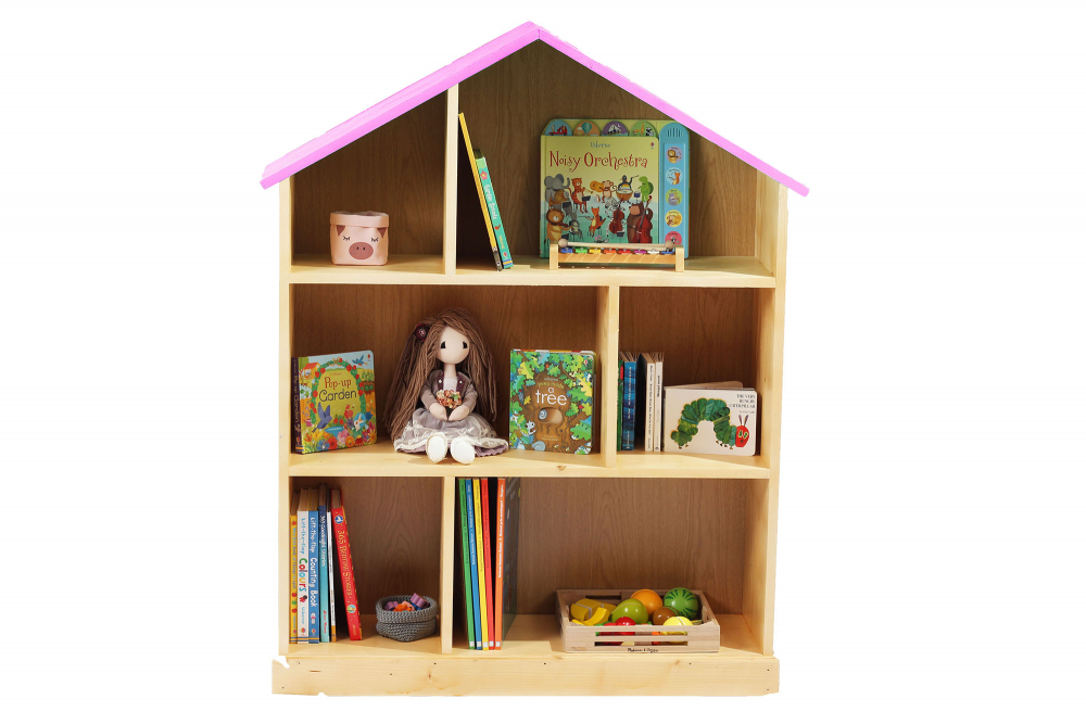 Casuta biblioteca din lemn BookHouse Candy Pink 130 cm x 96 cm x 30 cm - 2