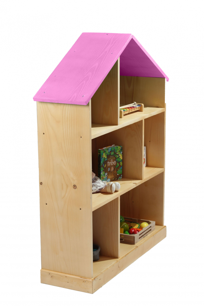 Casuta biblioteca din lemn BookHouse Candy Pink 130 cm x 96 cm x 30 cm - 1