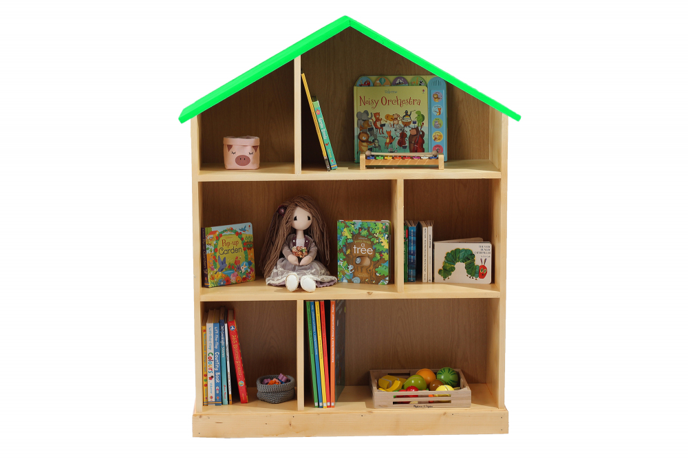 Casuta biblioteca din lemn BookHouse Light Green 130 cm x 96 cm x 30 cm