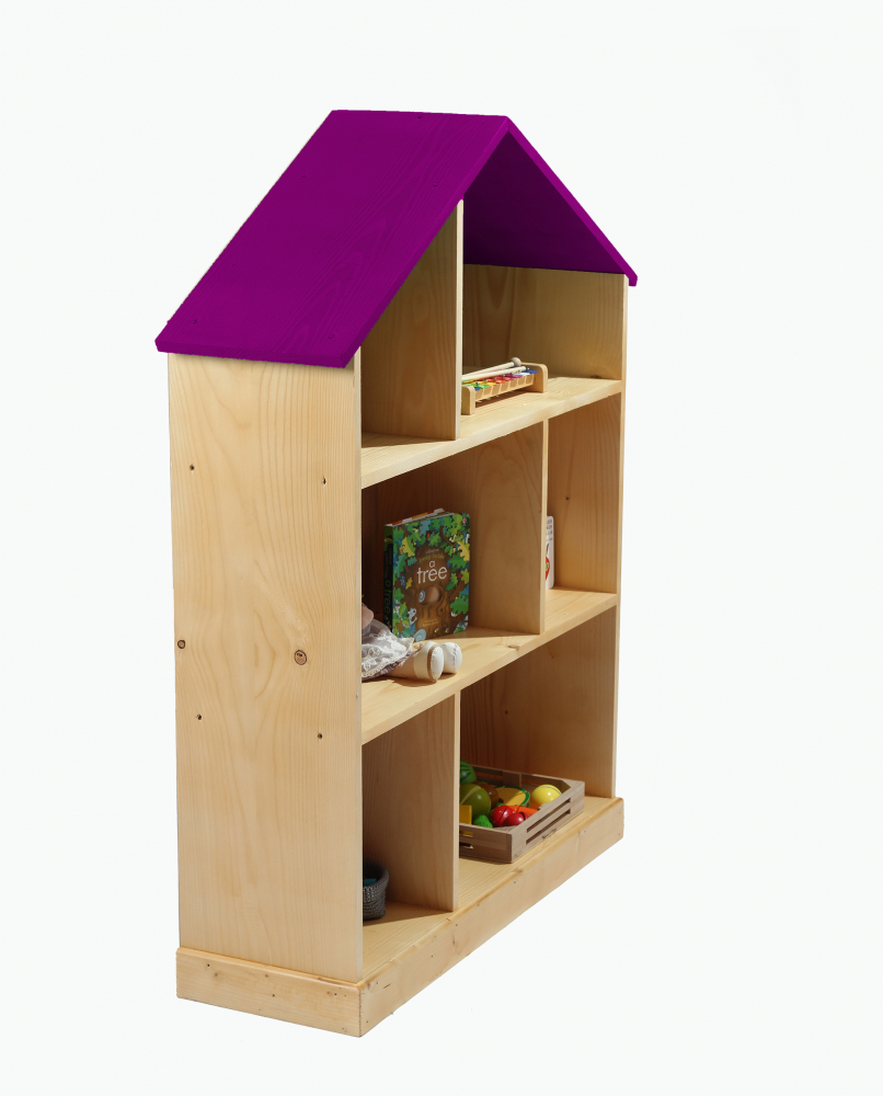 Casuta biblioteca din lemn BookHouse Lollipop Purple 130 x 96 x 30 cm nichiduta.ro imagine 2022