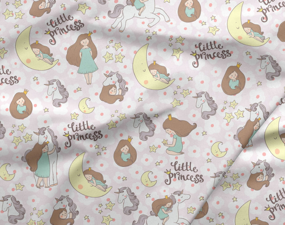 Cearsaf pentru patut din bumbac model printese 120x60 cm