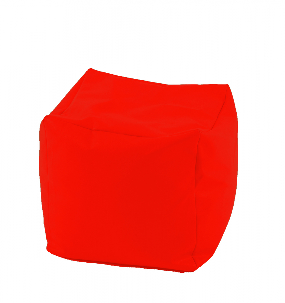 Fotoliu mic taburet cub Neon Orange pretabil si la exterior umplut cu perle polistiren Camera