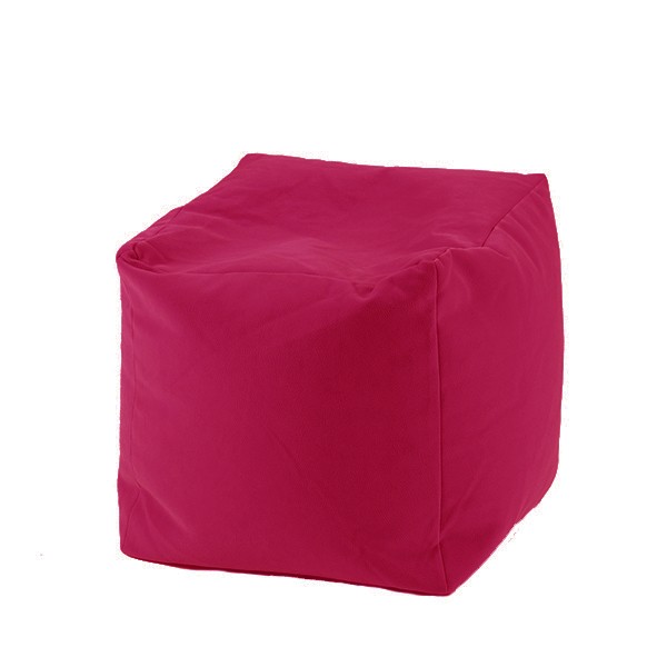 Fotoliu mic taburet cub Panama Pink pretabil si la exterior umplut cu perle polistiren Camera