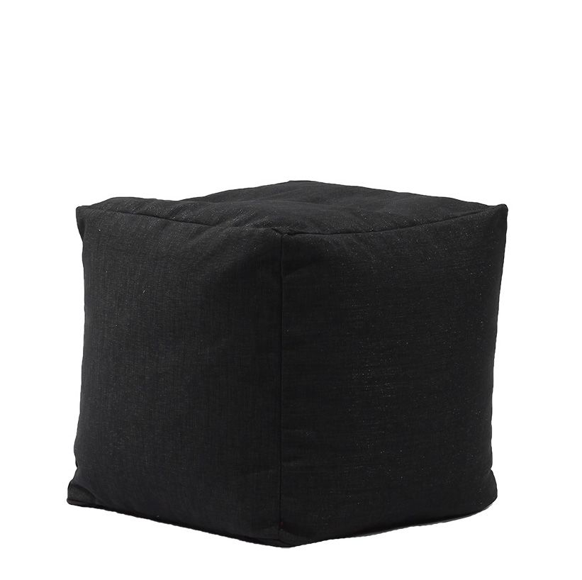 Fotoliu Pufrelax taburet cub gama Premium Eerie Black cu husa detasabila textila umplut cu perle polistiren - 1