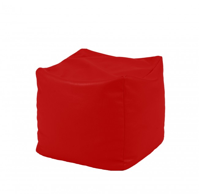 Fotoliu mic taburet cub Panama Red pretabil si la exterior umplut cu perle polistiren Camera