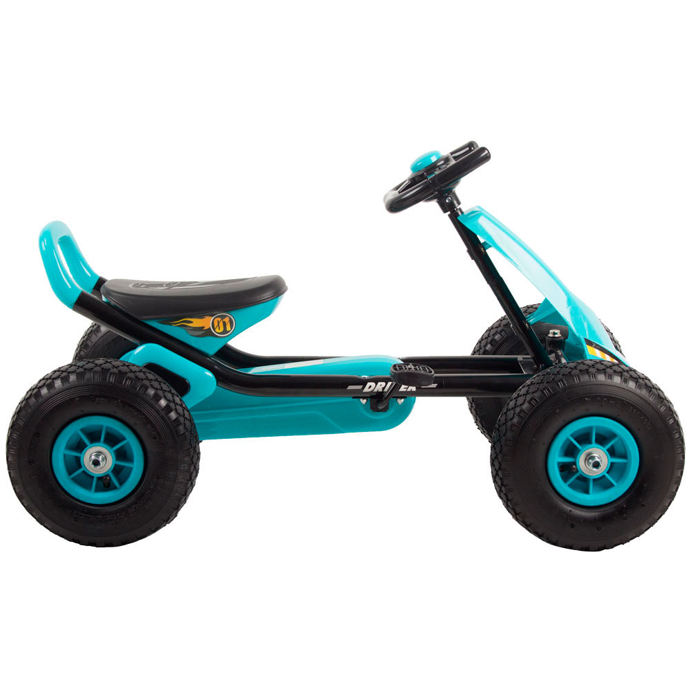 Kart cu pedale si roti gonflabile Driver Kidscare albastru KidsCare imagine 2022
