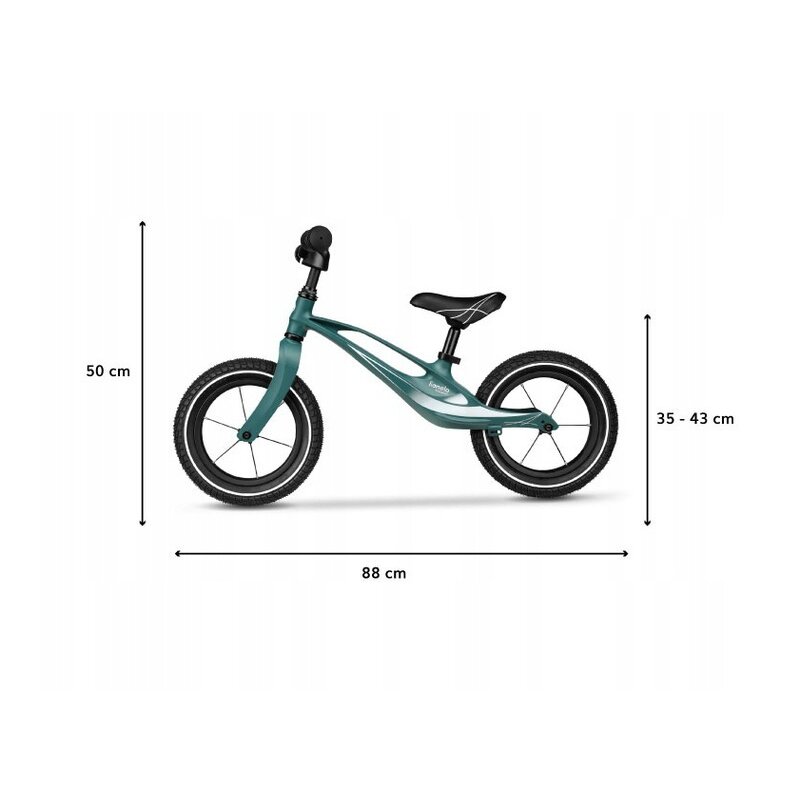 Bicicleta usoara Bart Air fara pedale roti gonflabile reglabila 12 inch Green Forest Lionelo Air imagine 2022 protejamcopilaria.ro