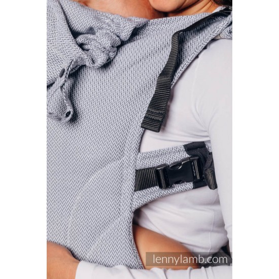 Marsupiu lennygo toddler little herringbone grey marsupiu basic line copii mari