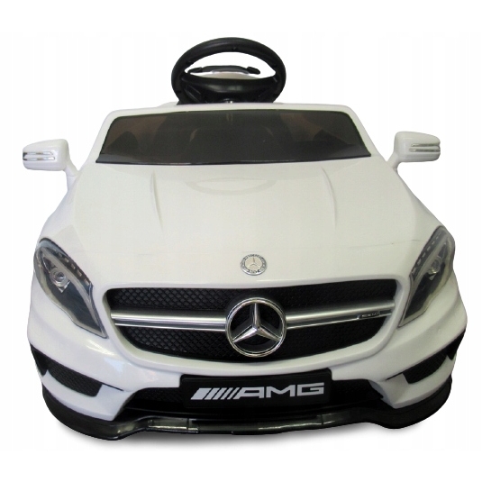 Masinuta electrica cu telecomanda, roti EVA si scaun piele Mercedes GLA45 alb - 1