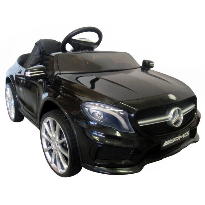 Masinuta electrica cu telecomanda, roti EVA si scaun piele Mercedes GLA45 negru - 3