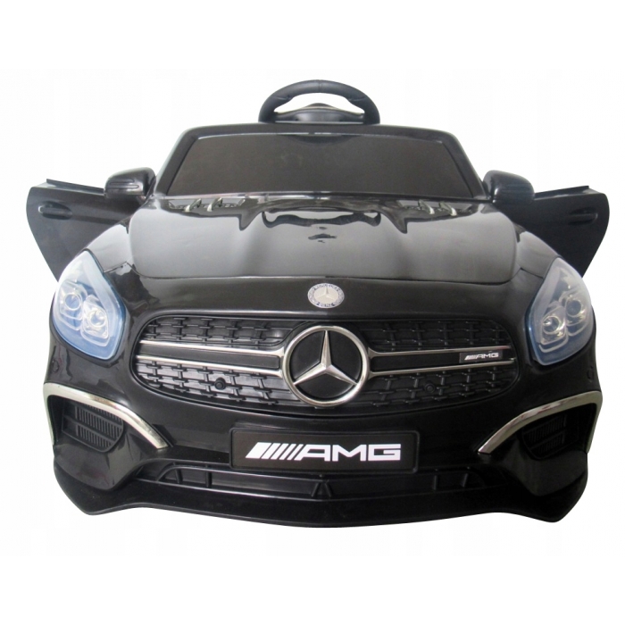 Masinuta electrica cu telecomanda, roti EVA, scaun piele Mercedes SL63 negru - 1