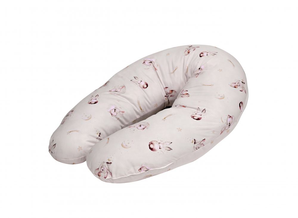 Perna de alaptat bumbac ranforce 190 cm Beige Bunnies