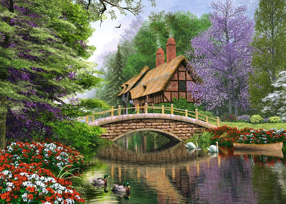 Puzzle Castorland River Cottage 1000 piese
