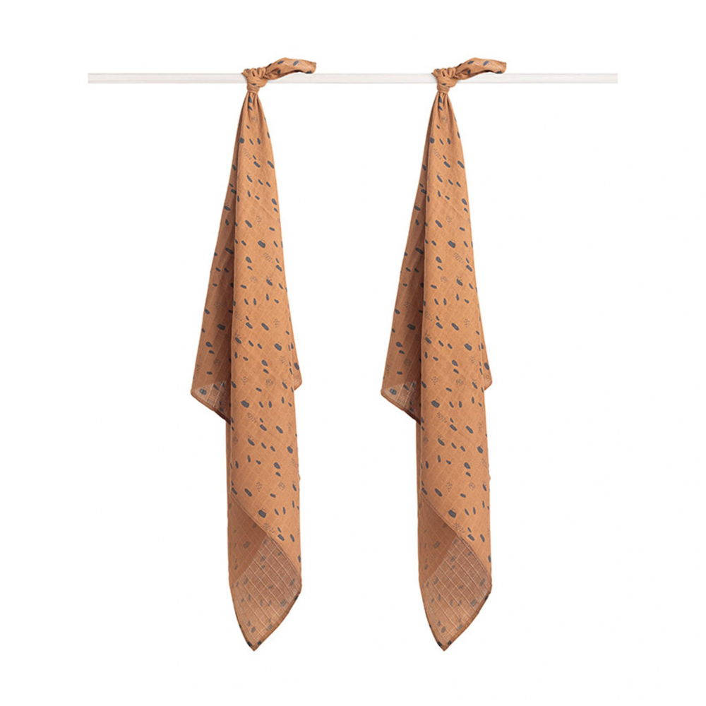 Set 2 scutece jollein spot 115x115cm spot-caramel