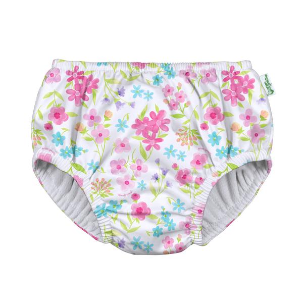 Slip fete white flower bouquet spf 50+ refolosibil green sprouts by iplay 12 luni