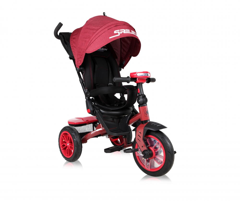 Tricicleta multifunctionala 4 in 1 Speedy Air scaun rotativ Red Black LORELLI