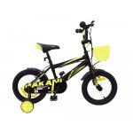 Bicicleta 16 inch KikkaBoo Makani cu roti ajutatoare Diablo Black-Yellow