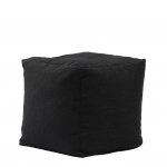 Fotoliu Pufrelax taburet cub gama Premium Eerie Black cu husa detasabila textila umplut cu perle polistiren