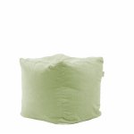 Fotoliu Pufrelax taburet cub gama Premium Light Olive cu husa detasabila textila umplut cu perle polistiren