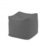 Fotoliu taburet cub Dark Grey gama Premium PU umplut cu perle polistiren