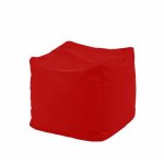 Fotoliu mic taburet cub Panama Red pretabil si la exterior umplut cu perle polistiren