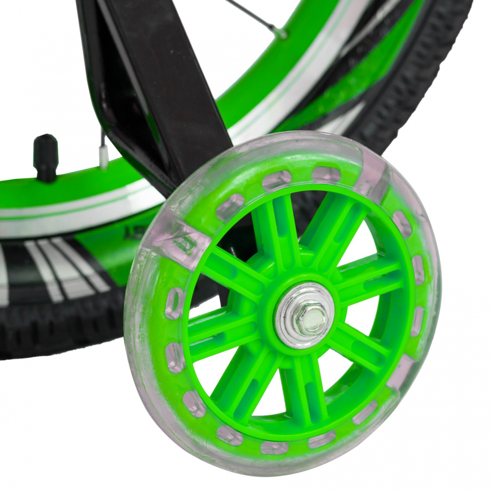 Bicicleta baieti 4-6 Ani roti 16 inch Rich Baby CSR16WTB negru cu verde nichiduta.ro