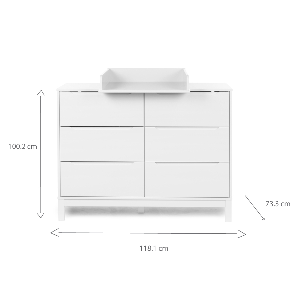 Comoda Childhome Jota 118.1x73.3x100.2 cm cu masa de infasat Mdf Alb - 3 | YEO