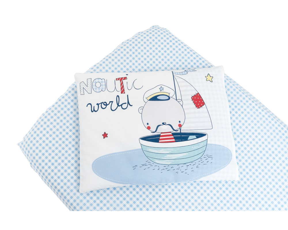 Lenjerie cu 2 piese kikkaboo 120x60 cm nautic