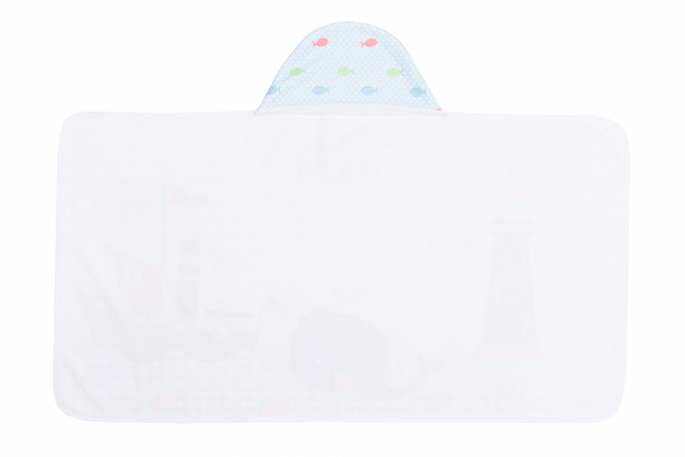 Poze Prosop din bumbac cu capison balene 140x70cm Fillikid nichiduta.ro 