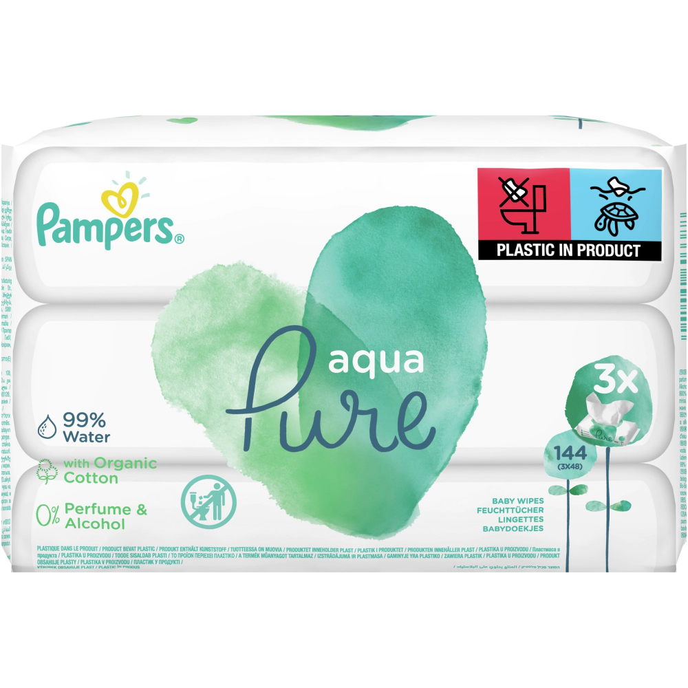Servetele umede Pampers Aqua Pure 3 pachete 144 buc