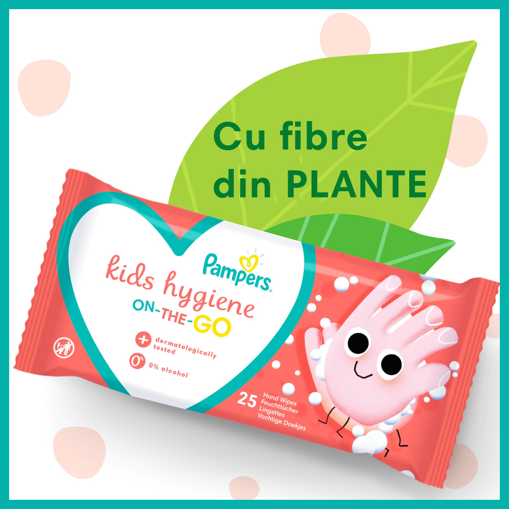 Servetele umede Pampers Hygiene on the go, 1 pachet 40 buc - 3 | YEO