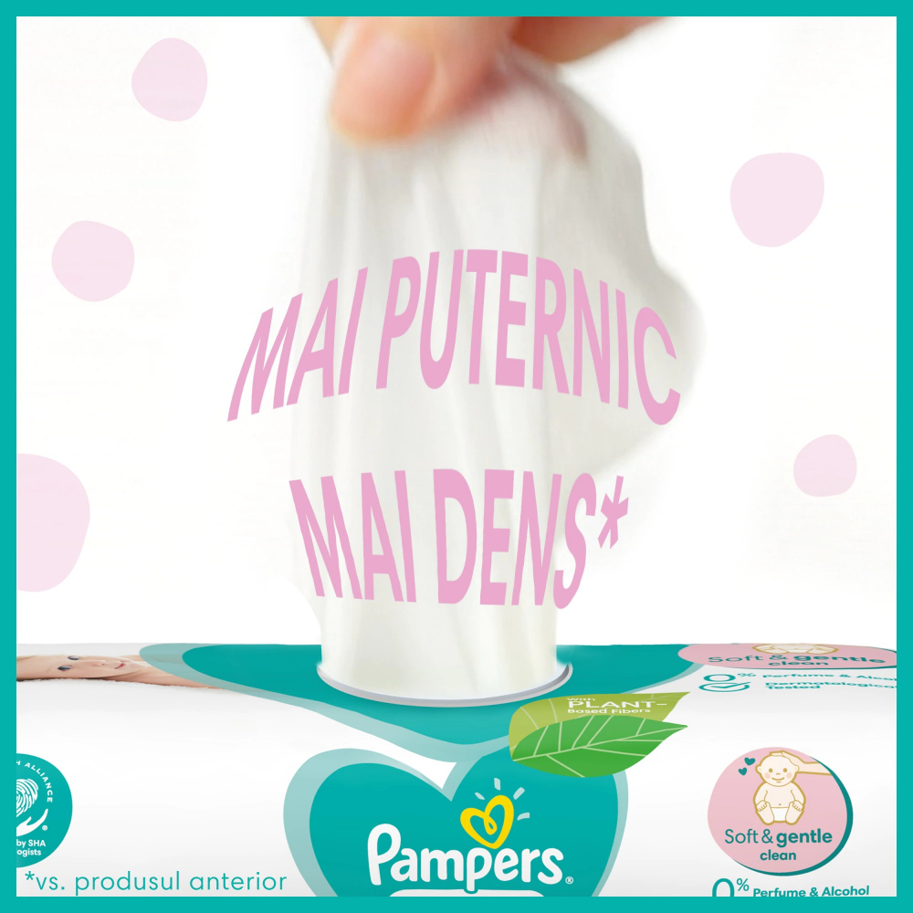 Servetele umede Pampers Sensitive 2 pachete x 52, 104 buc - 3 | YEO