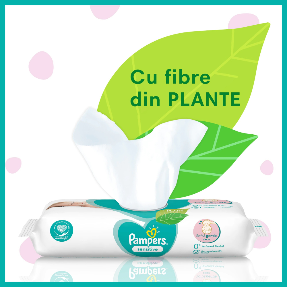 Servetele umede Pampers Sensitive15 pachete x 80 1200 buc - 1