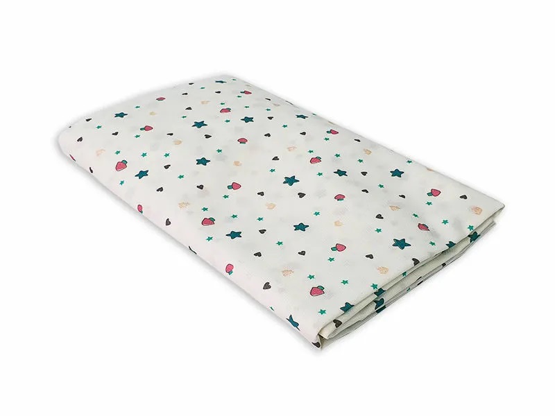 Set cearceafuri lumea stelutelor patut bebelus 70x140 cm cu elastic din bumbac