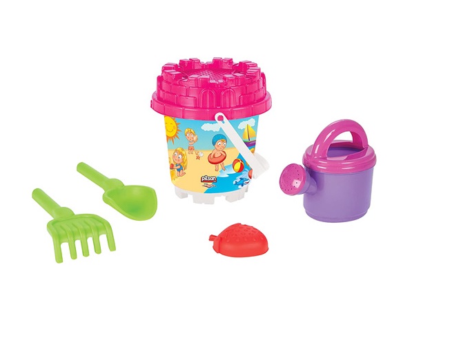 Set galetusa si forme pentru nisip Mini Castle Pink