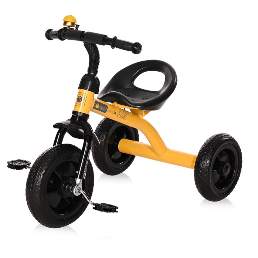 Tricicleta pentru copii A28 roti mari Yellow Black LORELLI