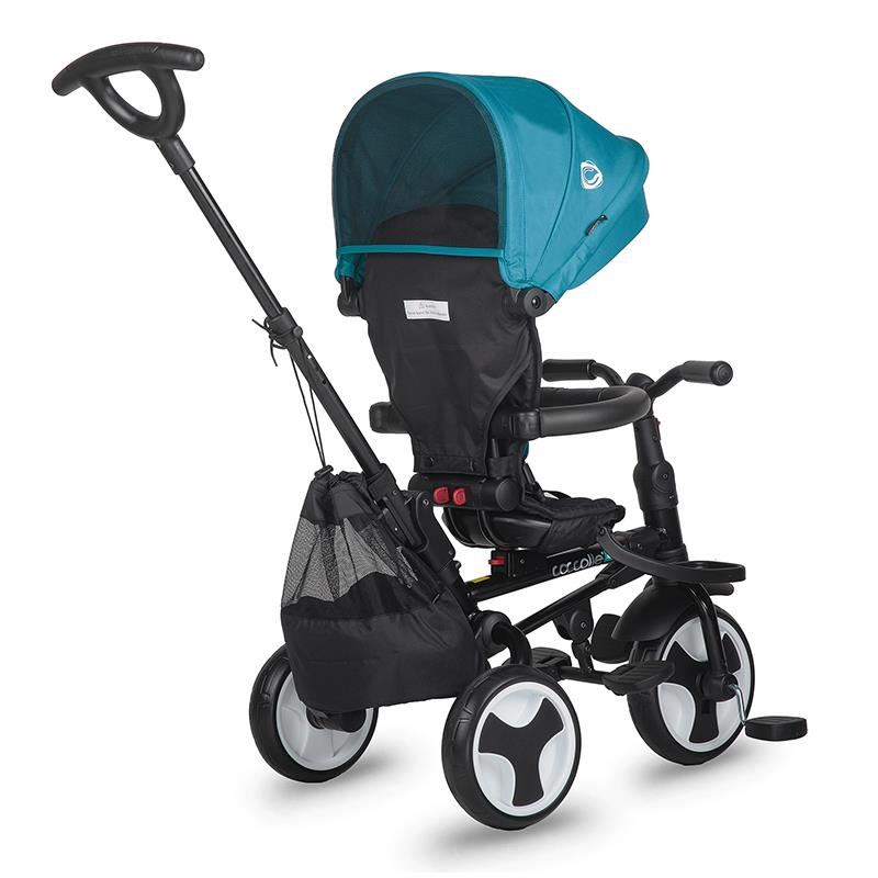 Poze Tricicleta pentru copii Coccolle Spectra Plus Premium Line Turquoise Tide ultrapliabila, Scaun reversibil, Maner de ghidaj, Copertina XXL, Cos accesorii, 2 seturi suport picioruse, Sistem roata libera, Roti EVA, Transformabila in tricicleta clasica nichiduta.ro 