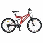 Bicicleta MTB-FS Saiguan Revoshift 18 viteze 24 inch Rich Baby CSR24/49A rosu cu negru