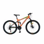 Bicicleta MTB-HT Shimano Tourney TZ500D 21 viteze 26 inchVelors CSV26/60D portocaliu cu verde