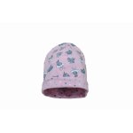 Caciula copii Bunny Pink din bumbac elastic in strat dublu cu bordura 0-6 luni