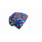 Caciula copii Electric flowers din bumbac elastic in strat dublu cu bordura 6-18 luni