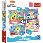 Puzzle Trefl 4 in 1 Familia Shark 24 piese
