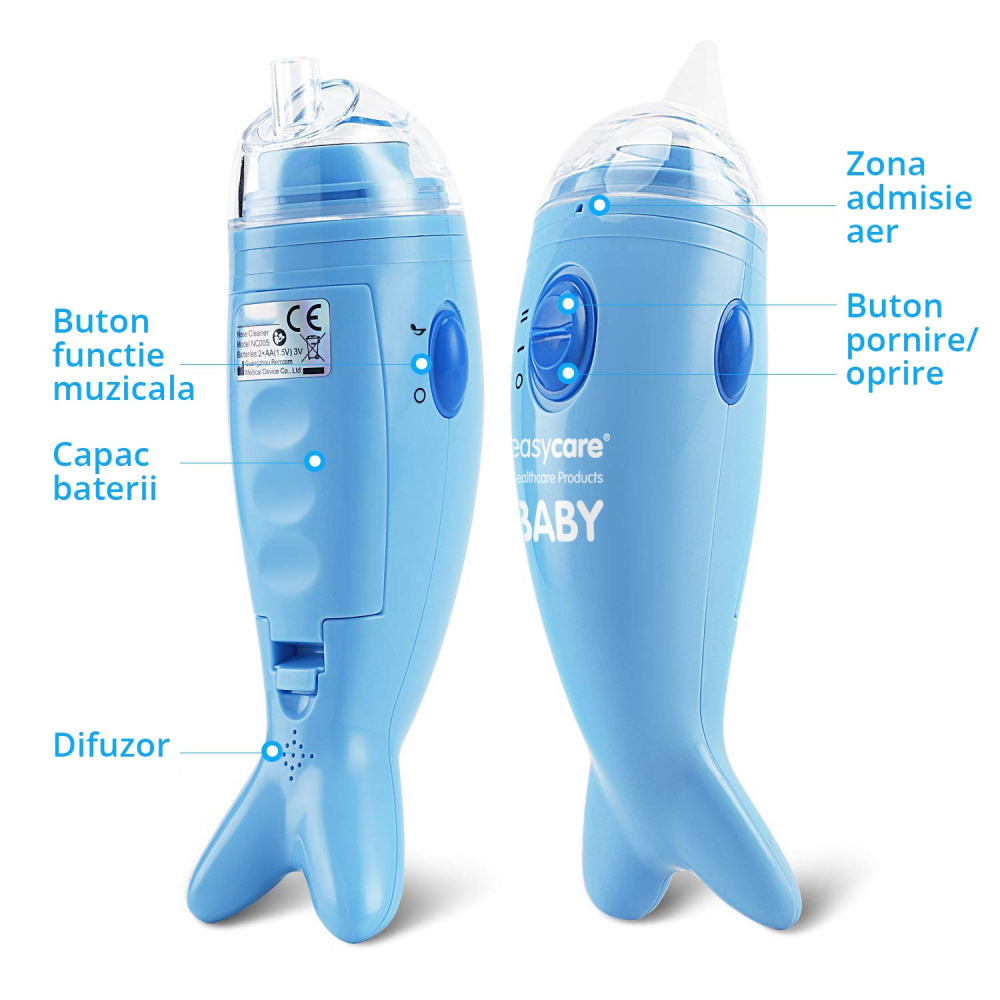 Aspirator nazal electric EasyCare Baby cu 2 viteze de aspiratie si melodii - 1 | YEO