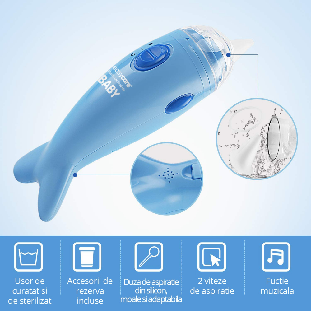 Aspirator nazal electric EasyCare Baby cu 2 viteze de aspiratie si melodii - 2 | YEO