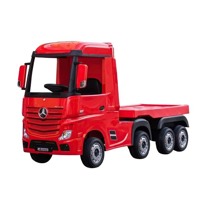 Camion electric 4X4 cu platforma si roti EVA Mercedes Actros Trailer Red 4x4 imagine noua responsabilitatesociala.ro