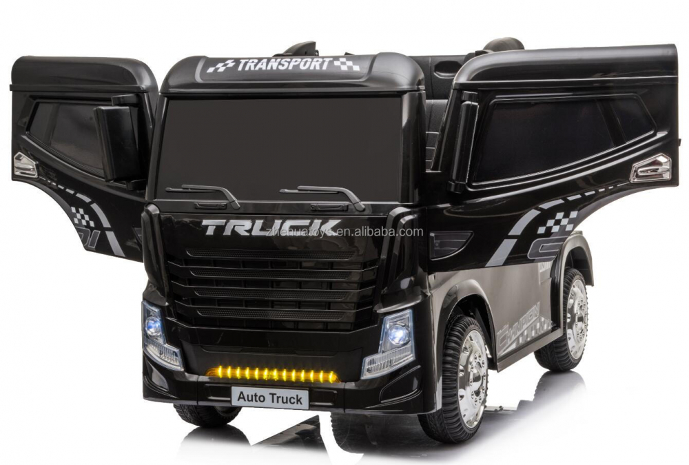 Camion electric 4x4 cu scaun de piele Truck Black - 6