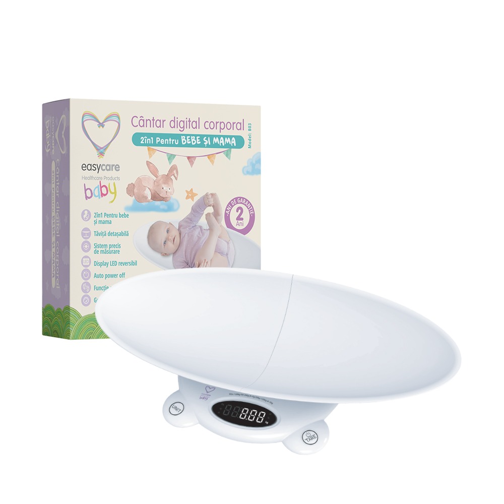 Cantar digital corporal 2in1 Easycare Baby pentru bebe si mama 2In1 imagine 2022 protejamcopilaria.ro