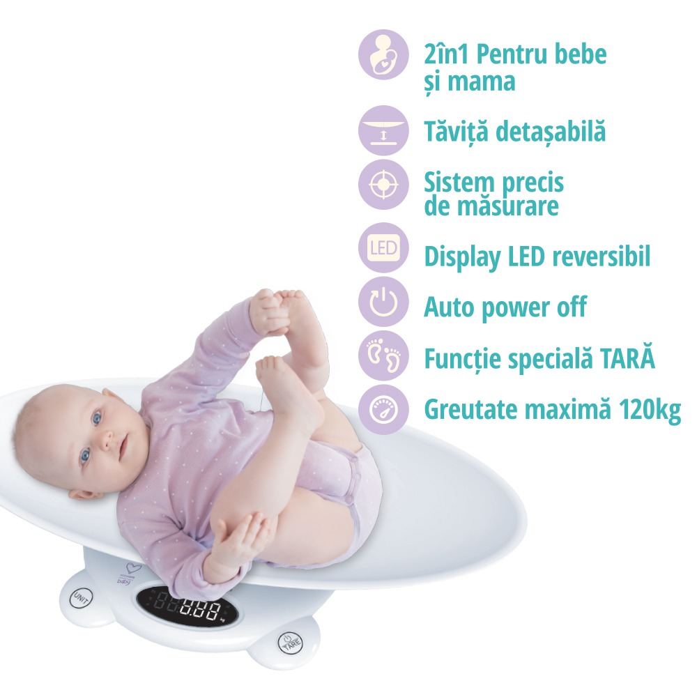 Cantar digital corporal 2in1 Easycare Baby pentru bebe si mama - 1 | YEO